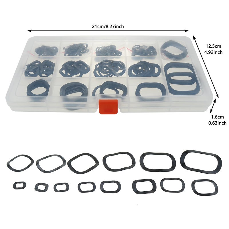 LUORNG 290PCS Black 65 Manganese Steel Wave Spring Washer M5-M31 for Electrical Connection in Domestic and Commercial Appliance - Image 4